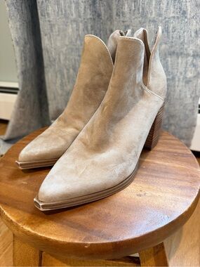Steve Madden Beige Suede Pointed-Toe Ankle Boots